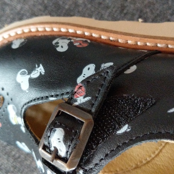 NWT Young Soles X PEANUTS ROSIE GIRLS' T-BAR SHOE SNOOPY PRINT CHESTNUT - Picture 10 of 16